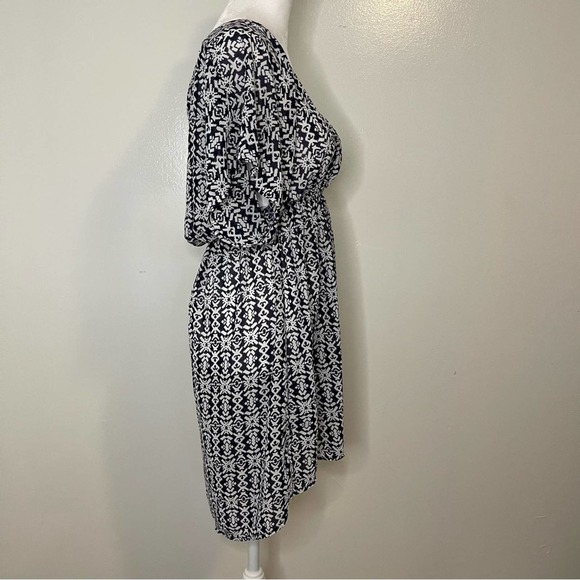 COMFY BLACK AND WHITE Empire Waist Mini DRESS S - Picture 2 of 4